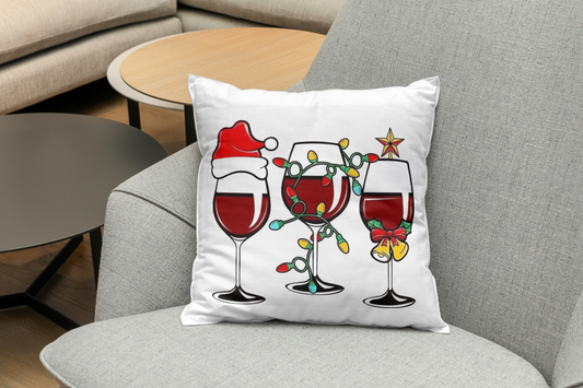 Coussin de Noel verre de vin