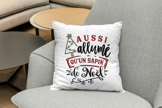 Coussin de noël ‘ aussi allumé’