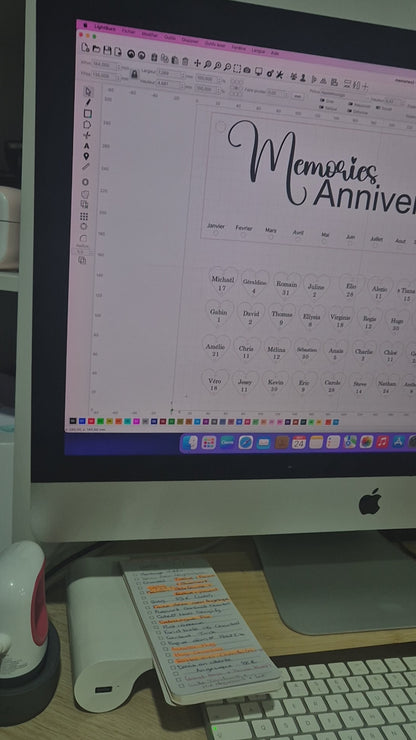 Panneau “Memories Anniversaires” Personnalisé en Bois – 30 x 10 cm