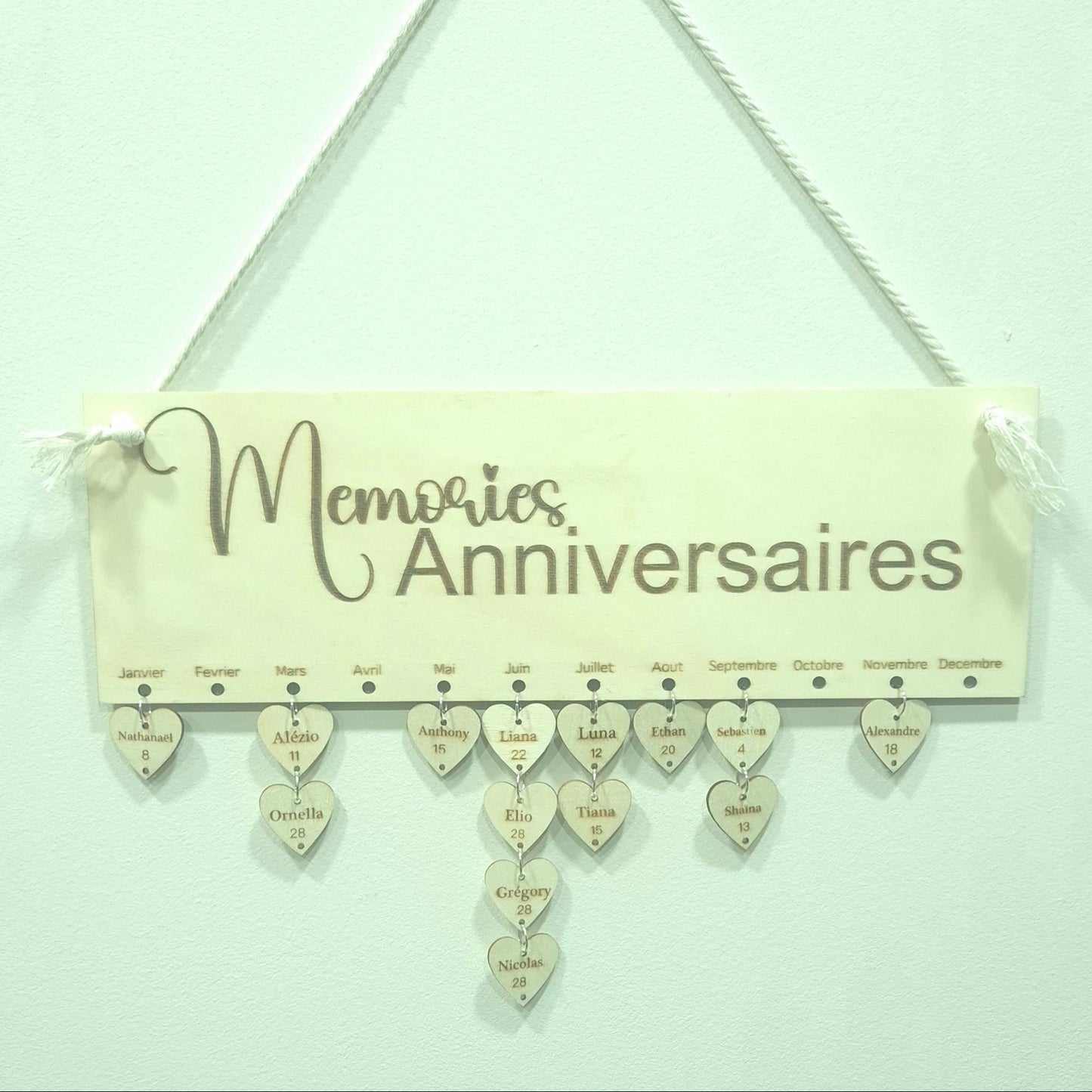 Panneau “Memories Anniversaires” Personnalisé en Bois – 30 x 10 cm