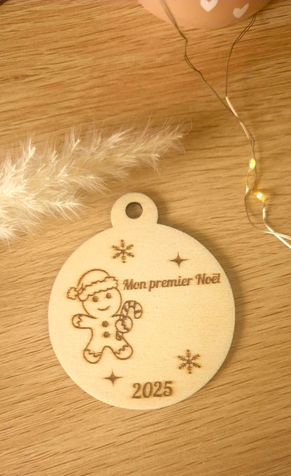 1er Noël Bébé – Boule Personnalisée (8 cm)