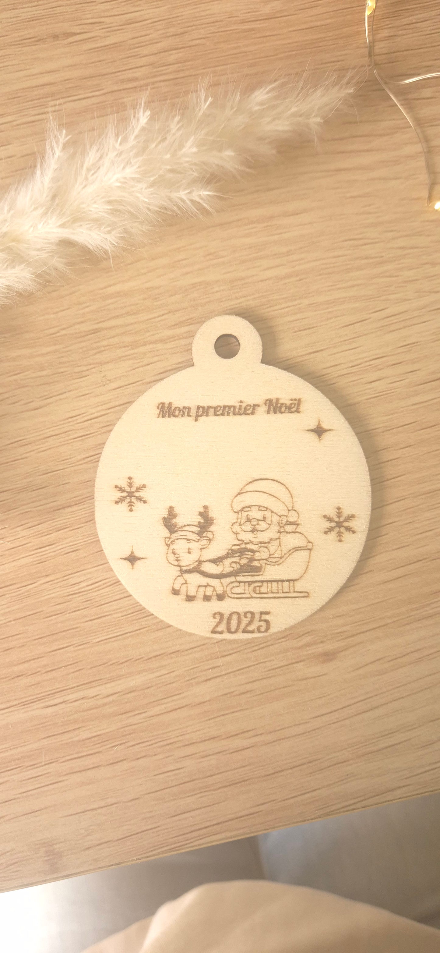 1er Noël Bébé – Boule Personnalisée (8 cm)