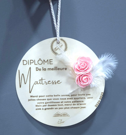 Diplôme personnalisé gravé en bois – Cadeau de fin d’année