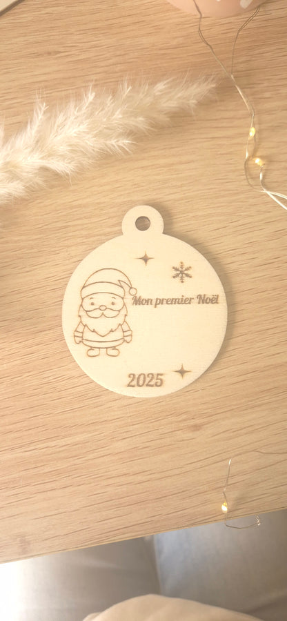 1er Noël Bébé – Boule Personnalisée (8 cm)