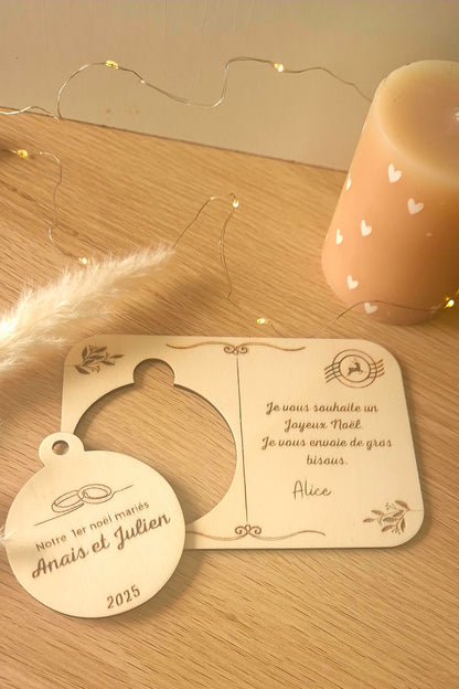 1er Noël Mariés – Boule de Noël Personnalisée