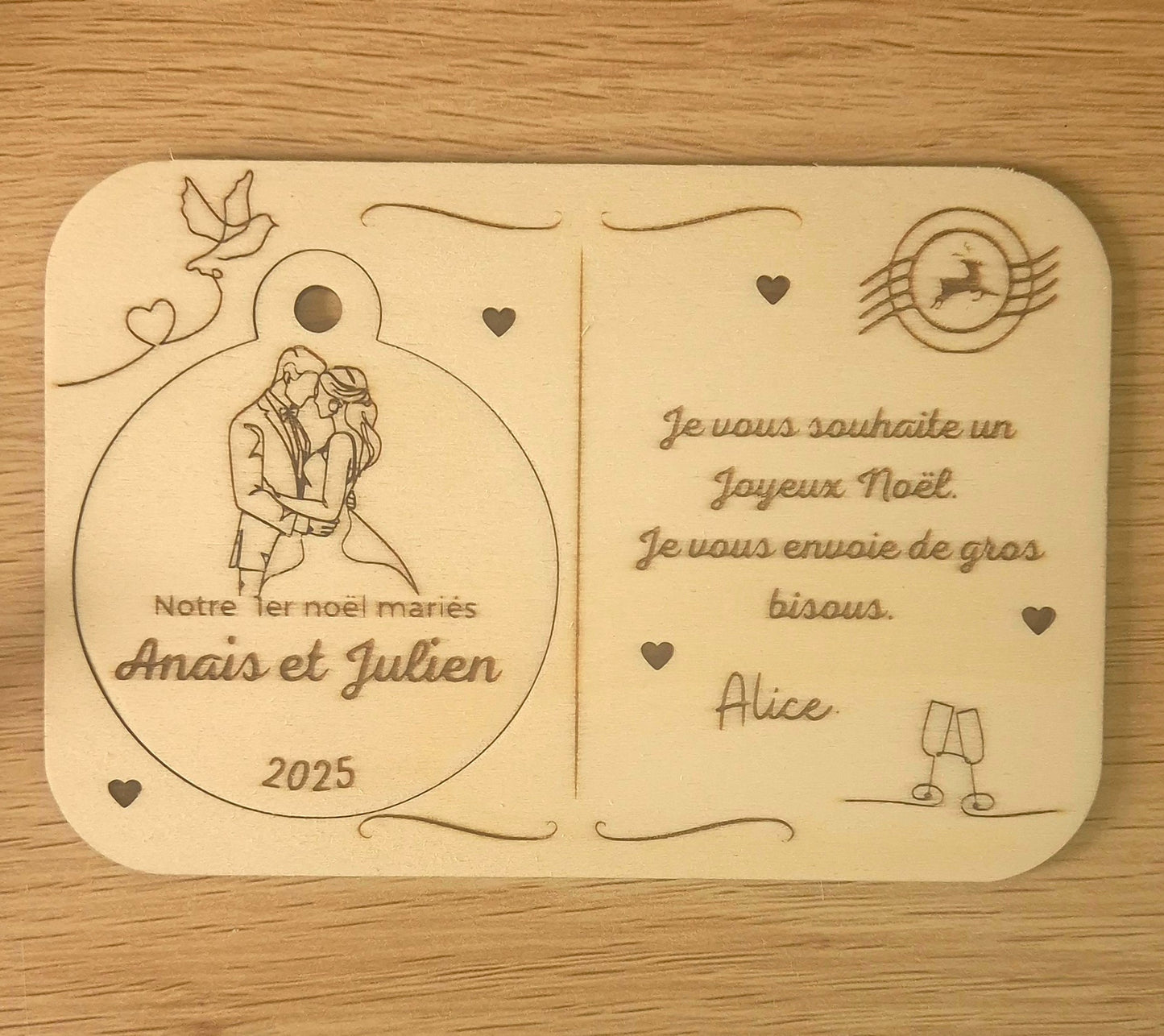 1er Noël Mariés – Boule de Noël Personnalisée