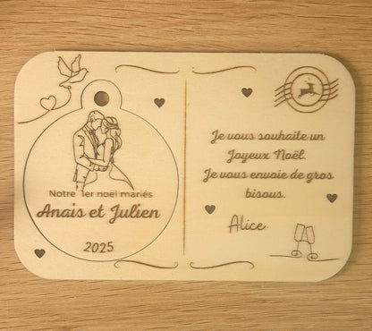 1er Noël Mariés – Boule de Noël Personnalisée