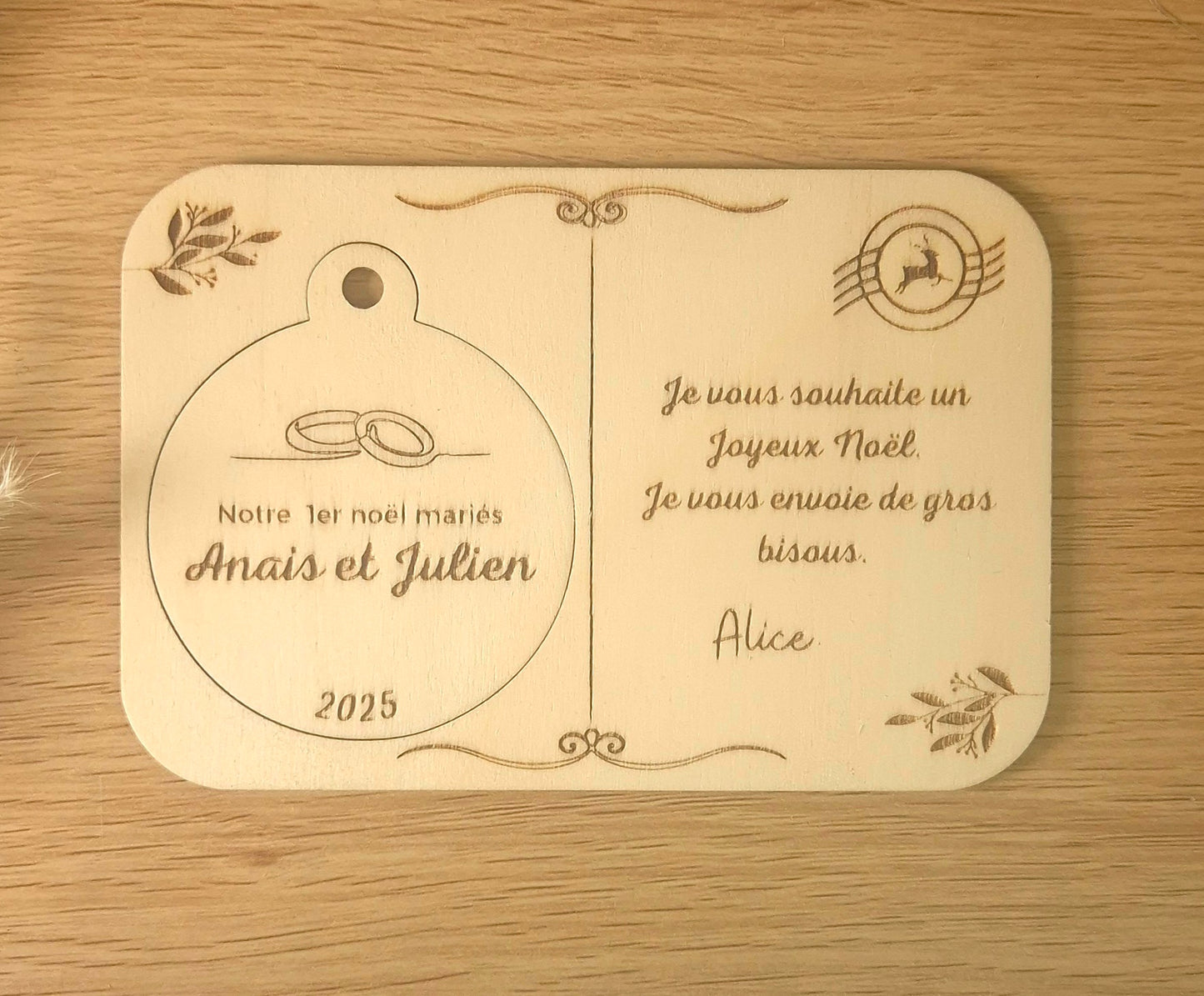 1er Noël Mariés – Boule de Noël Personnalisée