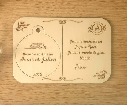 1er Noël Mariés – Boule de Noël Personnalisée