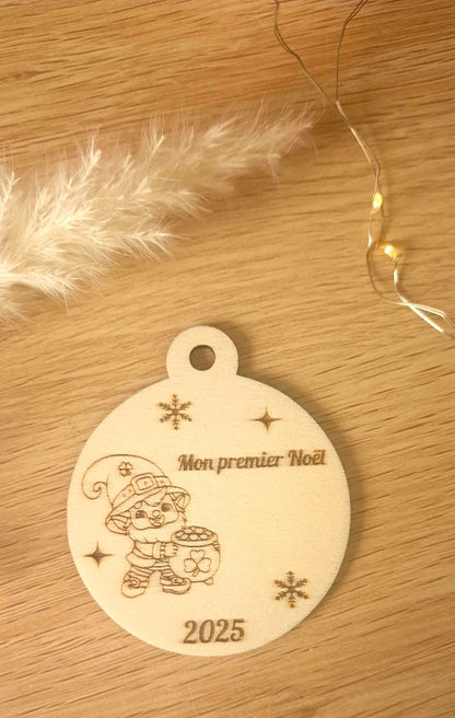 1er Noël Bébé – Boule Personnalisée (8 cm)