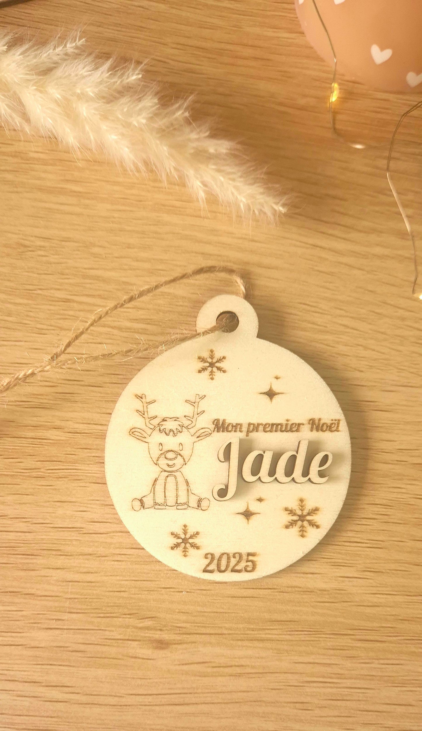 1er Noël Bébé – Boule Personnalisée (8 cm)