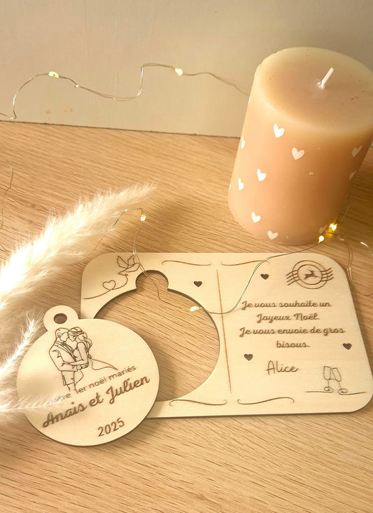 1er Noël Mariés – Boule de Noël Personnalisée