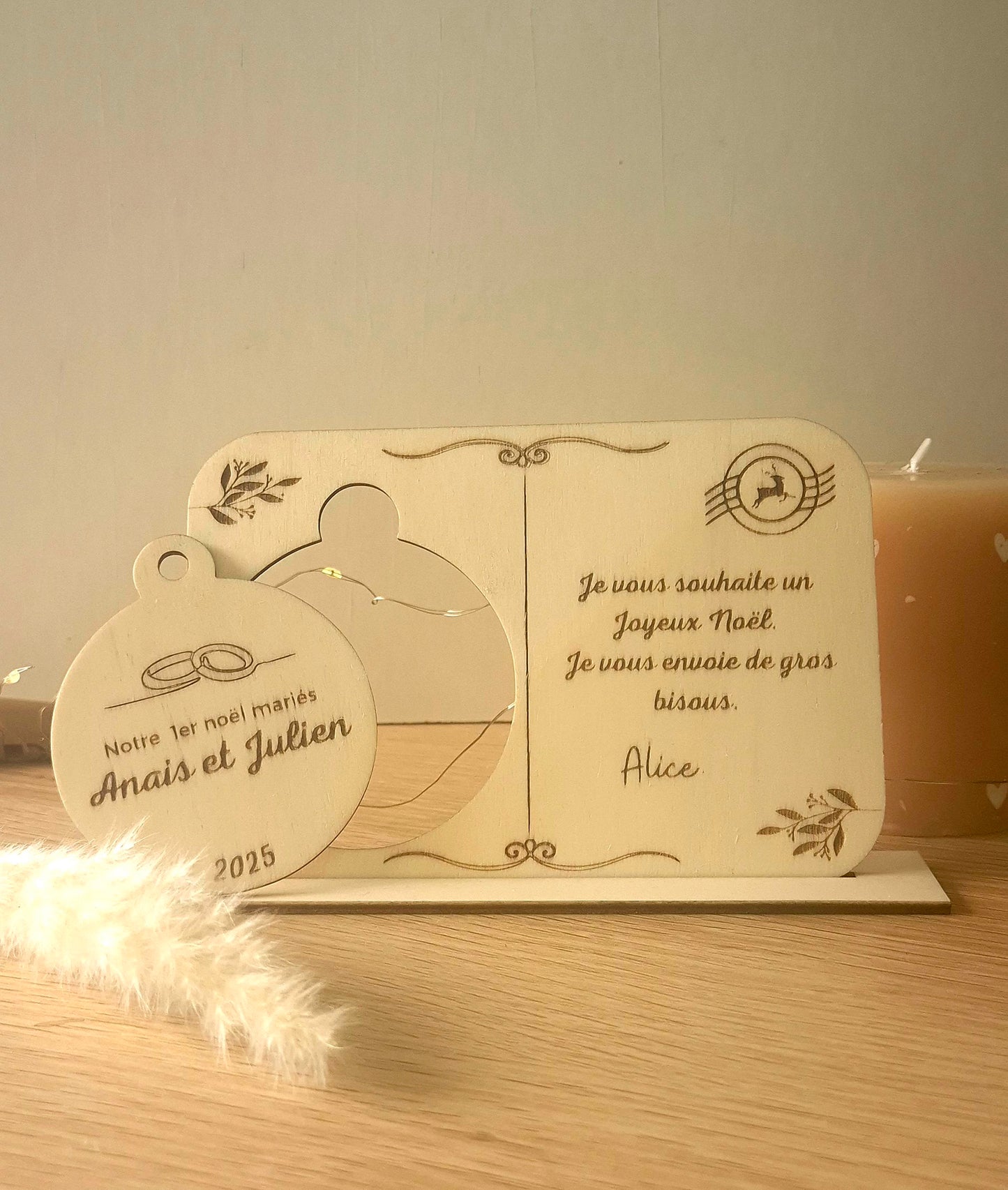 1er Noël Mariés – Boule de Noël Personnalisée