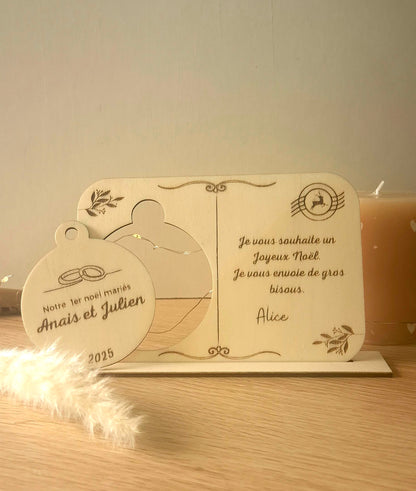 1er Noël Mariés – Boule de Noël Personnalisée
